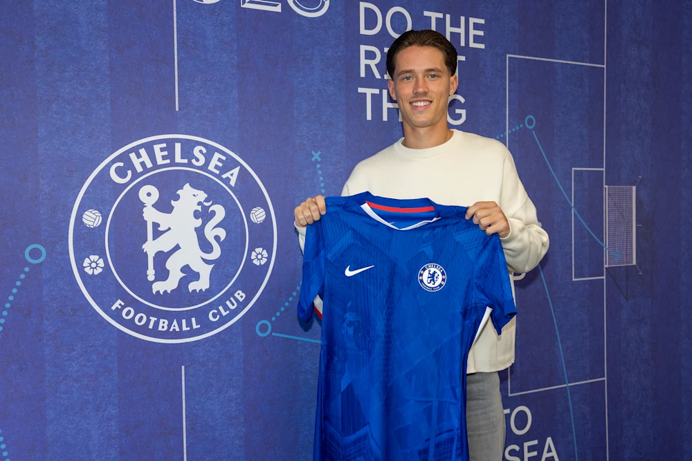 Harrison Murray-Campbell celebrates scoring a free-kick for Chelsea U21